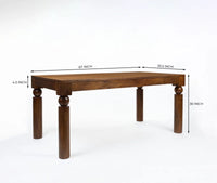 Verona Mango Wood 6 Seater Dining Table Walnut brown