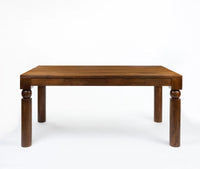 Verona Mango Wood 6 Seater Dining Table Walnut brown