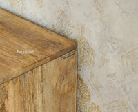 Victoria Wooden Three Drawer Bedside Table Nightstand Furniselan Natural Finish