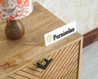 Victoria Wooden Three Drawer Bedside Table Nightstand Furniselan Natural Finish