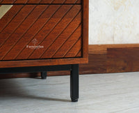 Victoria Wooden Three Drawer Bedside Table Nightstand Furniselan Brown Finish