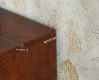 Victoria Wooden Three Drawer Bedside Table Nightstand Furniselan Brown Finish