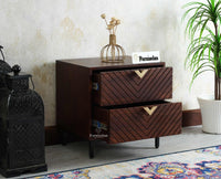 Victoria Wooden Two Drawer Bedside Table Nightstand Furniselan Grey Finish