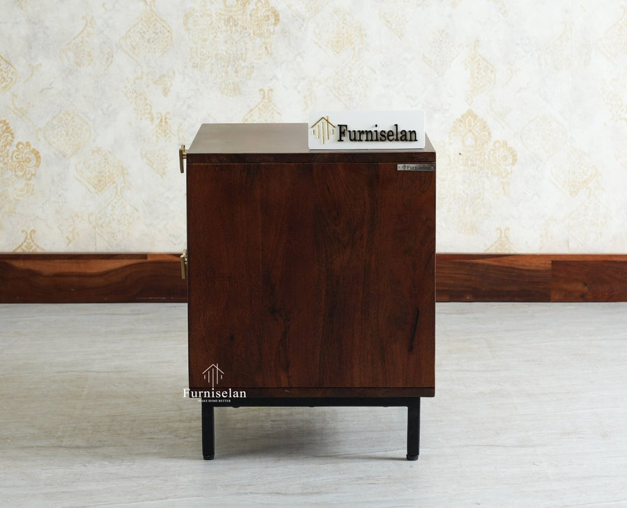 Victoria Wooden Two Drawer Bedside Table Nightstand Furniselan Grey Finish