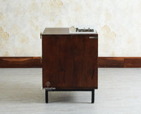 Victoria Wooden Two Drawer Bedside Table Nightstand Furniselan Grey Finish