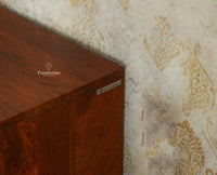 Victoria Wooden Two Drawer Bedside Table Nightstand Furniselan Brown Finish