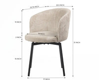 Vista Valley Vibrance Dining Chair – Modern Upholstered Dining Chair for Home & Café Beige White
