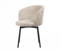 Vista Valley Vibrance Dining Chair – Modern Upholstered Dining Chair for Home & Café Beige White