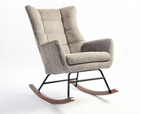 Voltis Edge Rocking Chair – Modern Upholstered Chair for Home & Café Grey