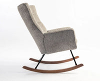 Voltis Edge Rocking Chair – Modern Upholstered Chair for Home & Café Grey