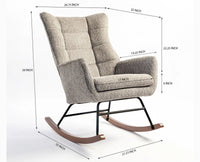Voltis Edge Rocking Chair – Modern Upholstered Chair for Home & Café Grey