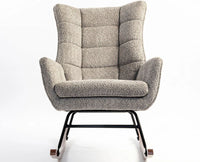 Voltis Edge Rocking Chair – Modern Upholstered Chair for Home & Café Grey