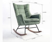 Voltis Edge Rocking Chair – Modern Upholstered Chair for Home & Café Green