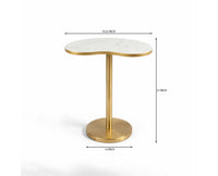 Clara Metal Side Table with Marble - White Marble