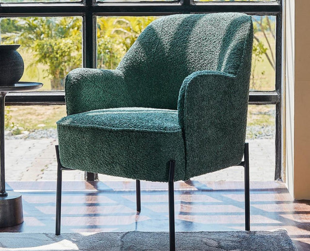 Walden Cotton Armchair - Dining Chair - Furniselan -  Dark-Green