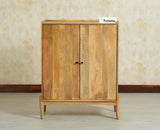 Wellington Solid Wood Bar Cabinet - Bar Cabinet - Furniselan - Natural Finish