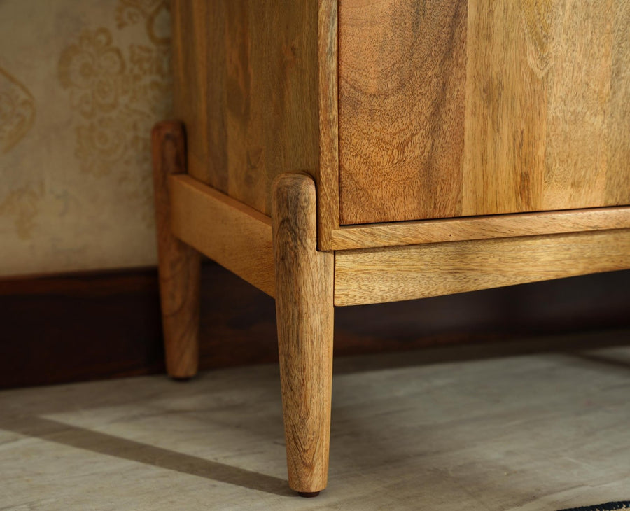Wellington Solid Wood Bar Cabinet - Bar Cabinet - Furniselan - Natural Finish
