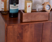 Wellington Solid Wood Bar Cabinet - Bar Cabinet - Furniselan- Brown Finish