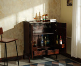 Wellington Solid Wood Bar Cabinet - Bar Cabinet - Furniselan Grey-Finish
