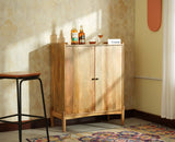 Wellington Solid Wood Bar Cabinet - Bar Cabinet - Furniselan - Natural Finish