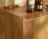 Wellington Solid Wood Bar Cabinet - Bar Cabinet - Furniselan - Natural Finish