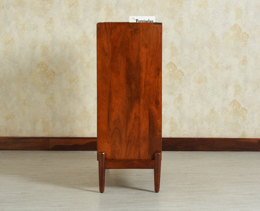 Wellington Solid Wood Bar Cabinet - Bar Cabinet - Furniselan- Brown Finish