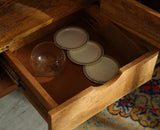 Wellington Solid Wood Bar Cabinet - Bar Cabinet - Furniselan - Natural Finish