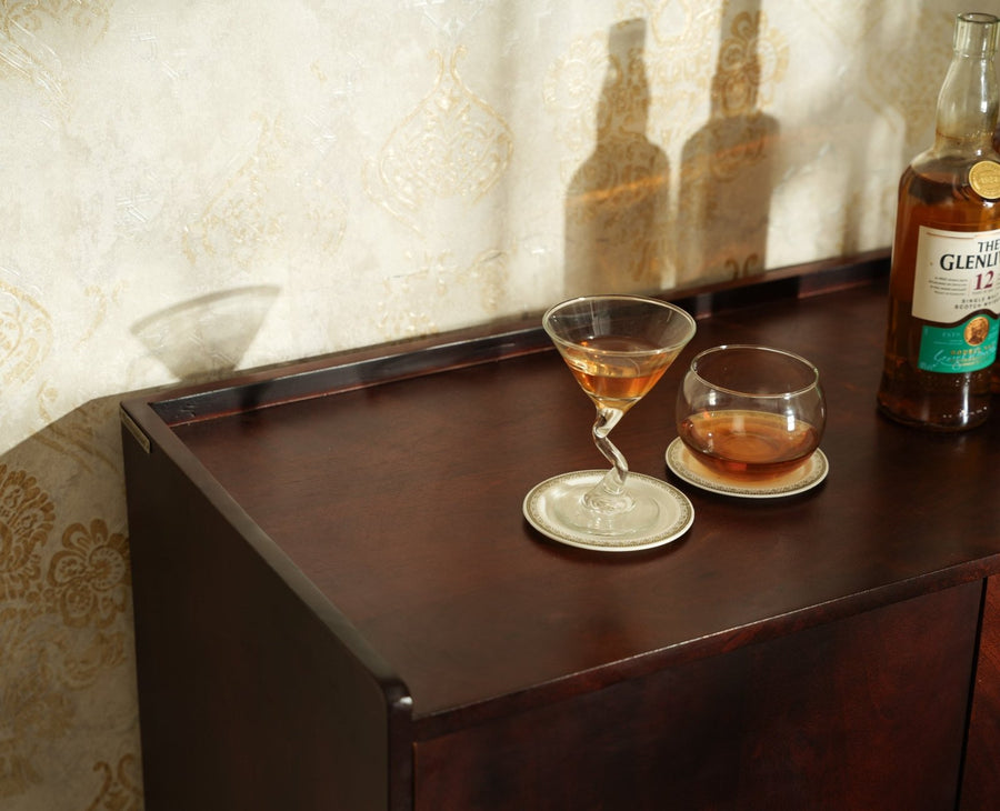 Wellington Solid Wood Bar Cabinet - Bar Cabinet - Furniselan Grey-Finish