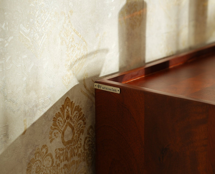 Wellington Solid Wood Bar Cabinet - Bar Cabinet - Furniselan- Brown Finish