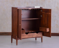 Wellington Solid Wood Bar Cabinet - Bar Cabinet - Furniselan- Brown Finish