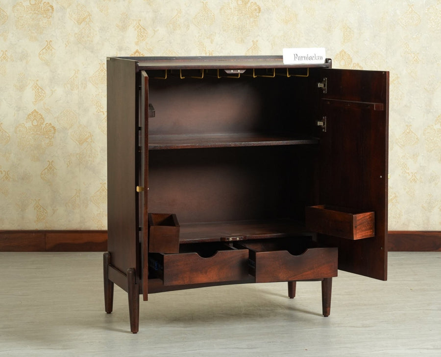 Wellington Solid Wood Bar Cabinet - Bar Cabinet - Furniselan Grey-Finish