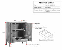Wellington Solid Wood Bar Cabinet - Bar Cabinet - Furniselan