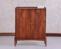 Wellington Solid Wood Bar Cabinet - Bar Cabinet - Furniselan- Brown Finish