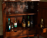 Wellington Solid Wood Bar Cabinet - Bar Cabinet - Furniselan- Brown Finish
