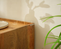 Wellington Solid Wood Bedside Table Two Drawer - Bedside Table - Furniselan -Natural Finish