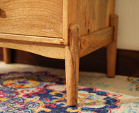 Wellington Solid Wood Bedside Table Two Drawer - Bedside Table - Furniselan -Natural Finish