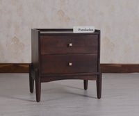 Wellington Solid Wood Bedside Table Two Drawer - Bedside Table - Furniselan - Grey-Finish