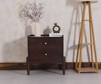 Wellington Solid Wood Bedside Table Two Drawer - Bedside Table - Furniselan - Grey-Finish