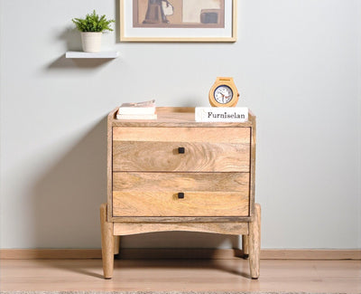 Wellington Solid Wood Bedside Table Two Drawer - Bedside Table - Furniselan