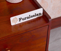 Wellington Solid Wood Bedside Table Two Drawer - Bedside Table - Furniselan - Brown-Finish