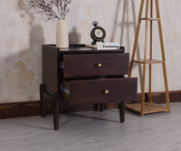 Wellington Solid Wood Bedside Table Two Drawer - Bedside Table - Furniselan - Grey-Finish