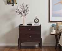 Wellington Solid Wood Bedside Table Two Drawer - Bedside Table - Furniselan - Grey-Finish