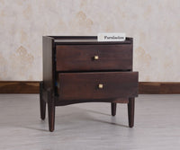 Wellington Solid Wood Bedside Table Two Drawer - Bedside Table - Furniselan - Grey-Finish