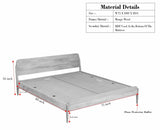 Wellington Solid Wood King Size Bed Grey Finish