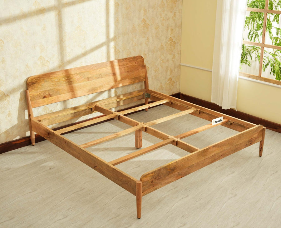 Wellington Solid Wood King Size Bed Natural Finish