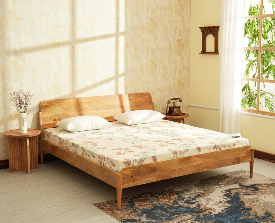 Wellington Solid Wood King Size Bed Natural Finish