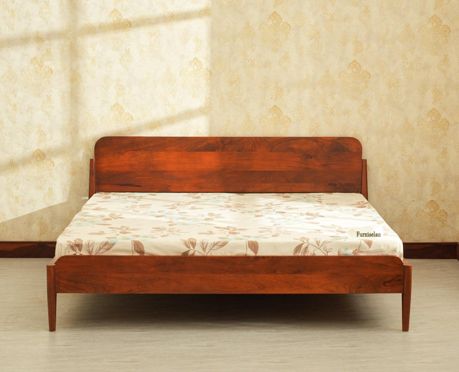 Wellington Solid Wood King Size Bed Brown Finish