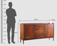 Wellington Solid Wood Sideboard Cabinet - Sideboard - Furniselan - Brown-Finish