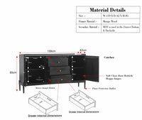 Wellington Solid Wood Sideboard Cabinet - Sideboard - Furniselan