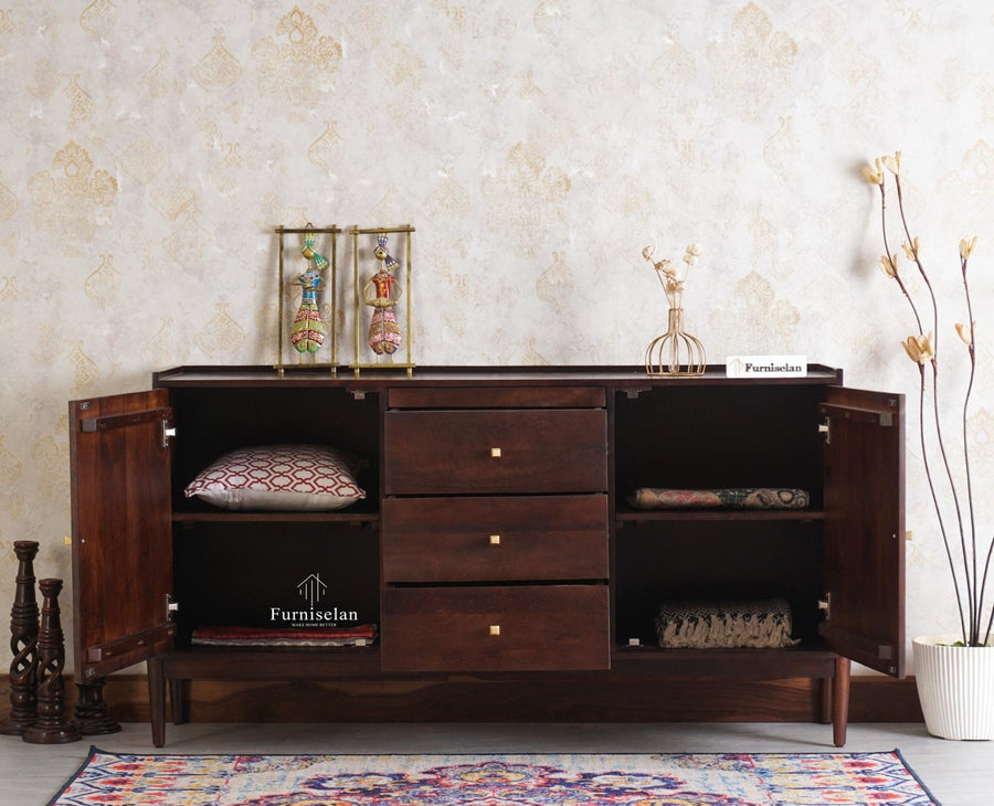 Wellington Solid Wood Sideboard Cabinet - Sideboard - Furniselan - Grey-Finish